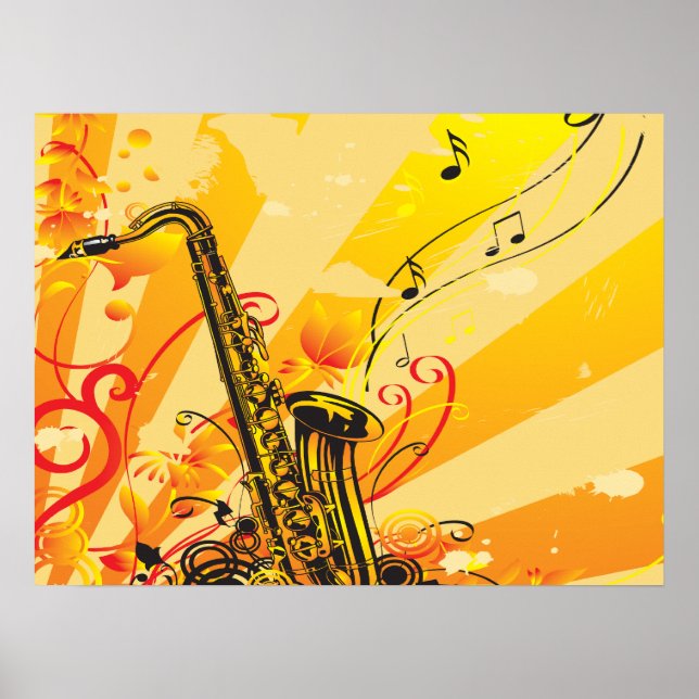 Jazzige Saxophone-Schinken der Musik Poster (Vorne)