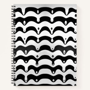 Jazzige Zebrastreifen in Schwarz und Weiß Notizbuch
