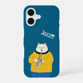 Jazzkatze, personalisiert iPhone 16 hülle