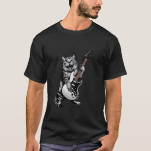 Jazzkatze spielt aufrecht stehenden Bass cooler Mu T-Shirt