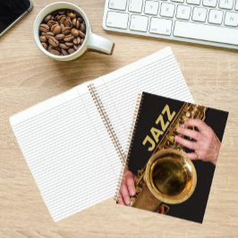 Jazzman Playing Gold Saxophon Notizbuch