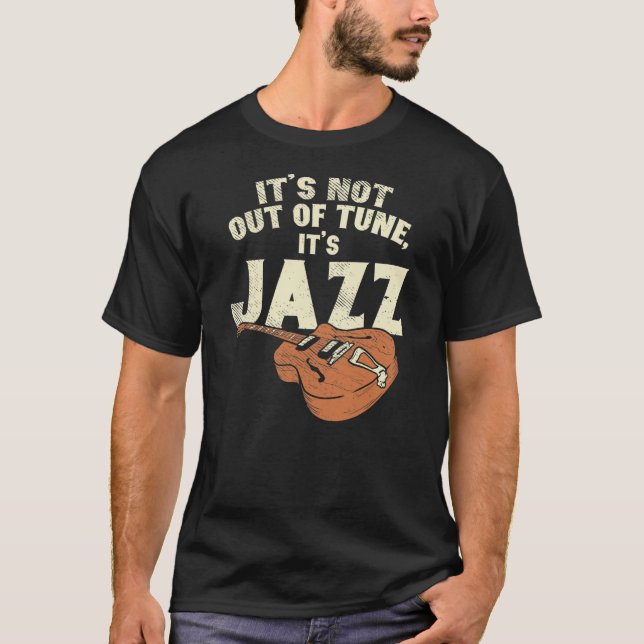 Jazzmusik elektrische Jazzgitarre und Messingmusik T-Shirt (Vorderseite)