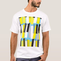 Jazzmusik, gelb-blaues geometrisches Muster.