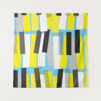 Jazzmusik, gelb-blaues geometrisches Muster.