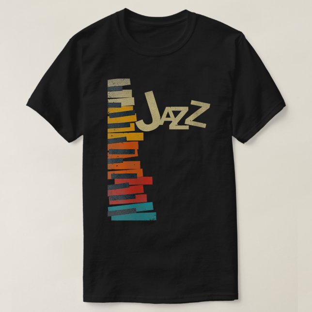 Jazzmusik Lover Retro Vintag Piano Piano T-Shirt (Design vorne)