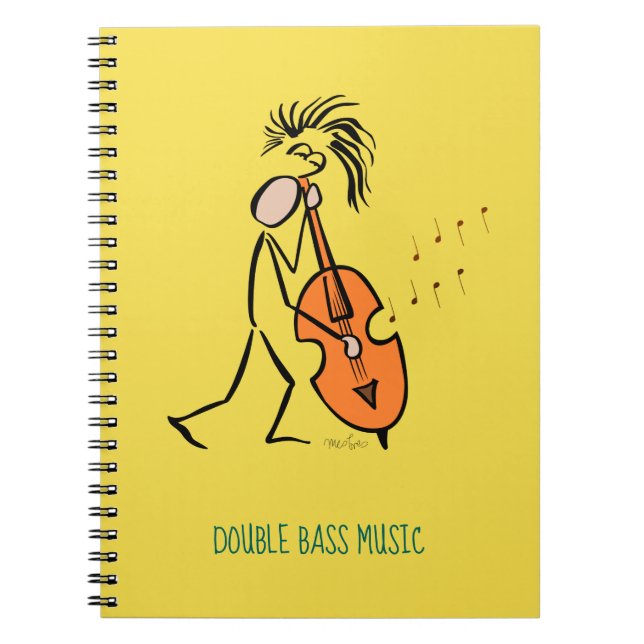 Jazzmusiker Double Bass Contrabass Player Notizblock (Vorderseite)