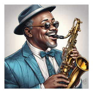 Jazzmusiker Fotodruck