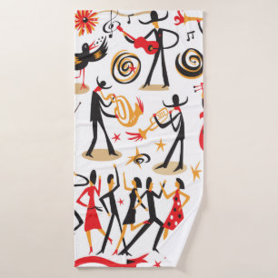 Jazzmusiker - Icons Set . Abgeschieden auf weißem Badehandtuch