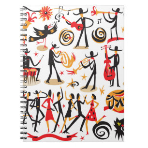 Jazzmusiker - Icons Set . Abgeschieden auf weißem  Notizblock