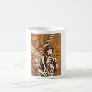 Jazzmusiker mit Saxophon Kaffeetasse