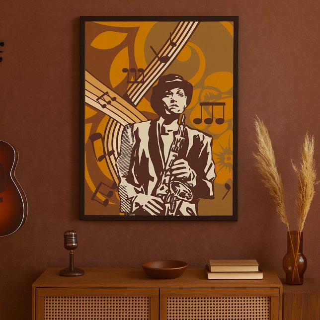 Jazzmusiker mit Saxophon Poster (Von Creator hochgeladen)