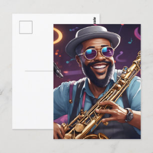 Jazzmusiker Postkarte