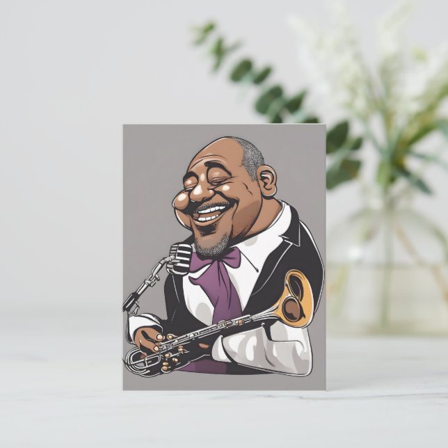 Jazzmusiker Postkarte (Stehend Vorderseite)