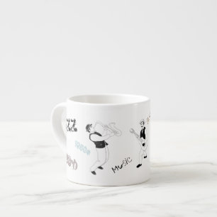Jazzmusiker Retro-Musik Blues Vintage-Kunst Espressotasse