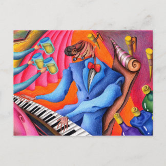 Jazzpianist Postkarte