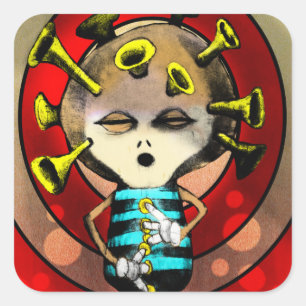 Jazzplayer 2012 quadratischer aufkleber