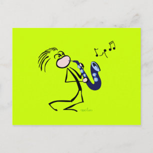 Jazzsaxophonisten Postkarte