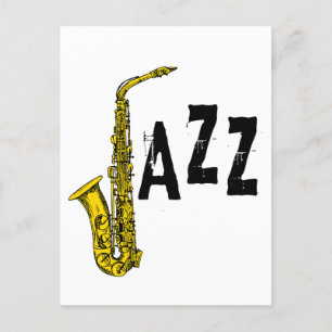 Jazzsymbol mit Saxophon Postkarte