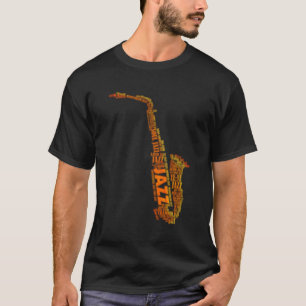 Jazzwort aus Saxophon T-Shirt