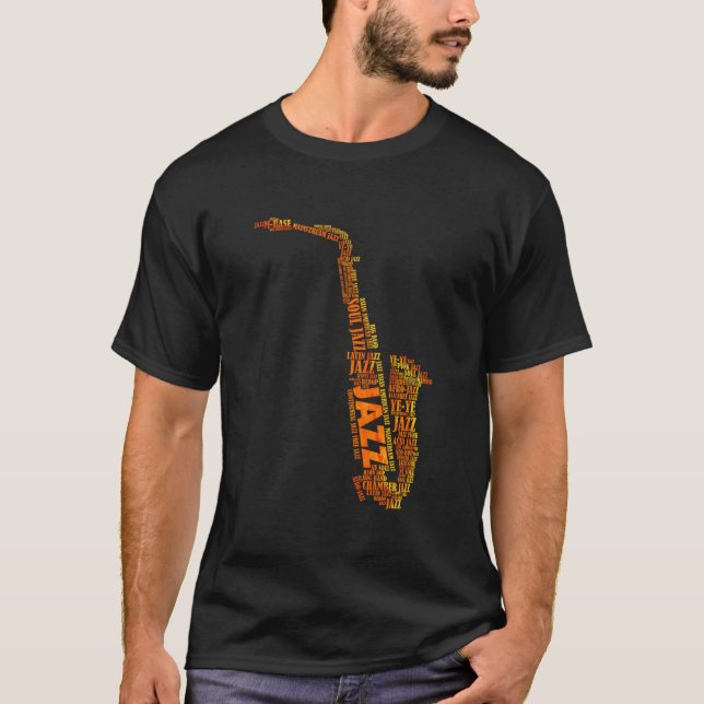 Jazzwort des Saxophons T-Shirt (Vorderseite)