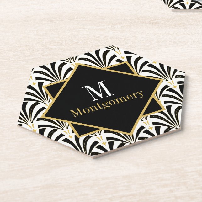 Jazzy 20er Jahre Art Deco Palmettos Geometric Untersetzer (angewinkelt)