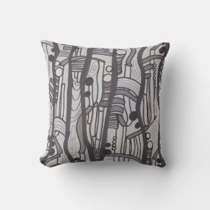 Jazzy Abstrakt Grays Pillow Kissen