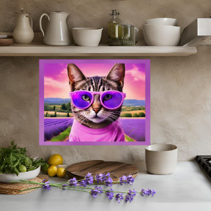 Jazzy cat - - Lavendelfeld Poster