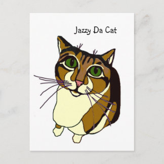 Jazzy Da Cat Postcard Postkarte