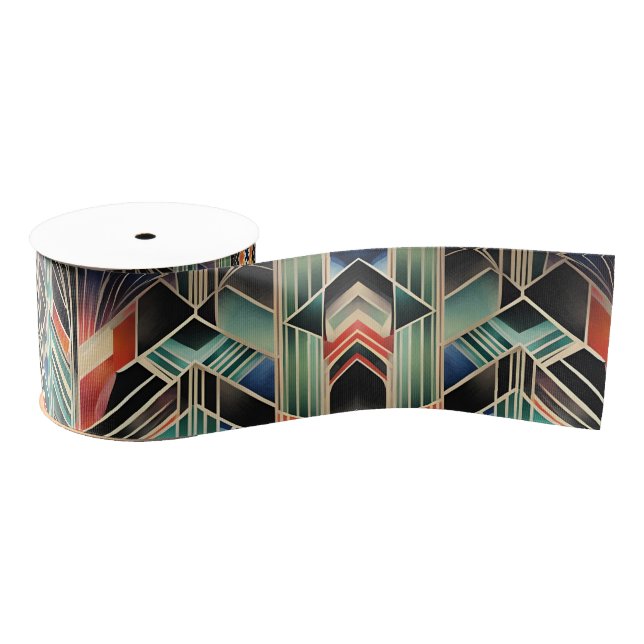 Jazzy Geometric Elegant Classic Boho Geometrie Ripsband (Spule)