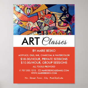 Jazzy Graffiti Art, Art Class Advertising Poster