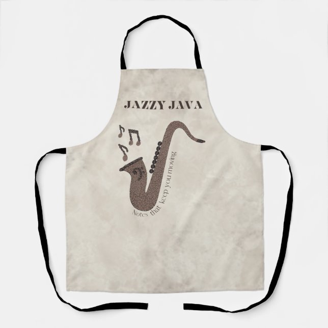 Jazzy Java-Coffee Beans-Saxophon- Schürze (Vorderseite)