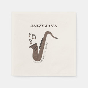Jazzy Java-Coffee Beans-Saxophon- Serviette