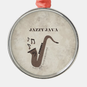 Jazzy Java-Kaffeebohnen-Saxophon- Ornament Aus Metall