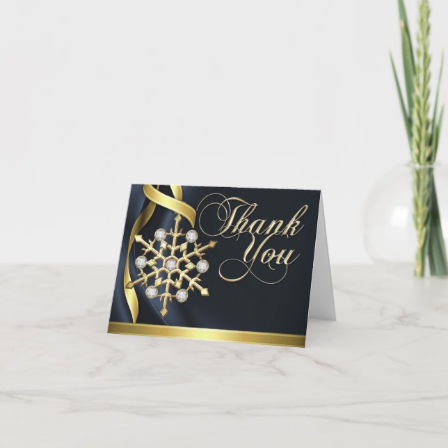Jazzy Jewele Snowflake Black Danke-Card Dankeskarte (Vorderseite)