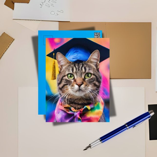 Jazzy Kitty grad hat Feiertagspostkarte (Von Creator hochgeladen)