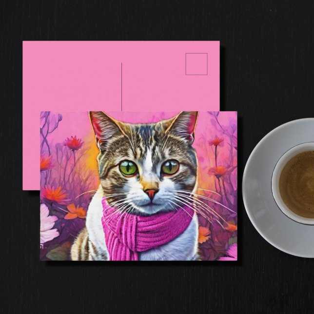 Jazzy Kitty im Frühjahr Postkarte (Von Creator hochgeladen)