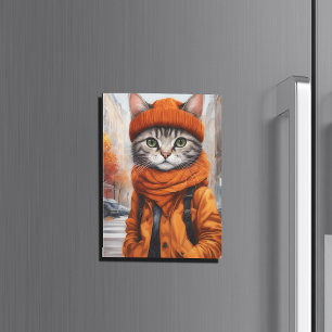 Jazzy Kitty - Oktober Vibes Magnetkarte