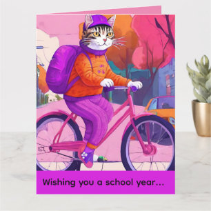 Jazzy Kittys Rückkehr-zur-Schule-Fahrt Karte