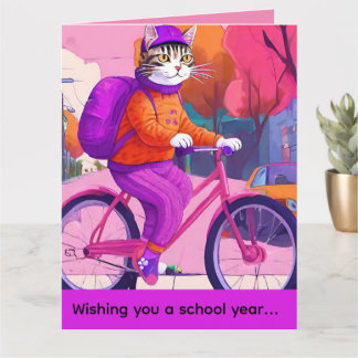 Jazzy Kittys Rückkehr-zur-Schule-Fahrt Karte