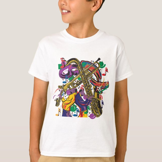 JAZZY Mardis Gras T-Shirt (Vorderseite)