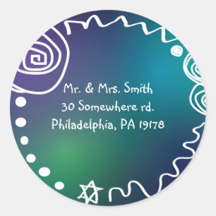 Jazzy Musical Bar Bat Mitzvah Einladung Replik Auf Runder Aufkleber