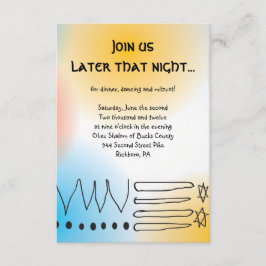 Jazzy Musical Bar Bat Mitzvah Party Empfang Card Begleitkarte
