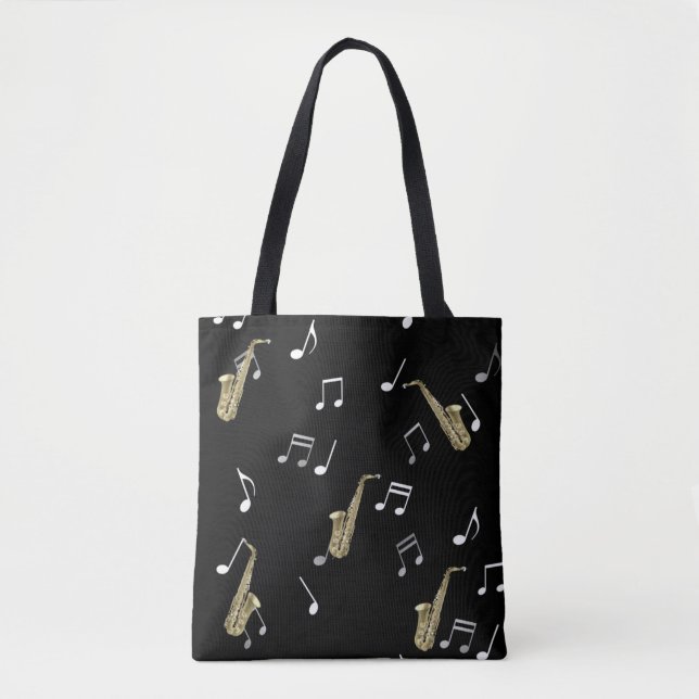 Jazzy Saxophon & Musical Notes (Vorderseite)