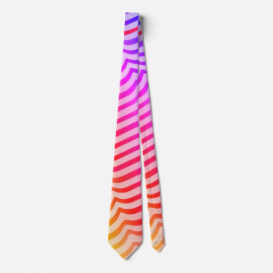 Jazzy Trippy Psychedelic Tropical Stripey Pattern Krawatte