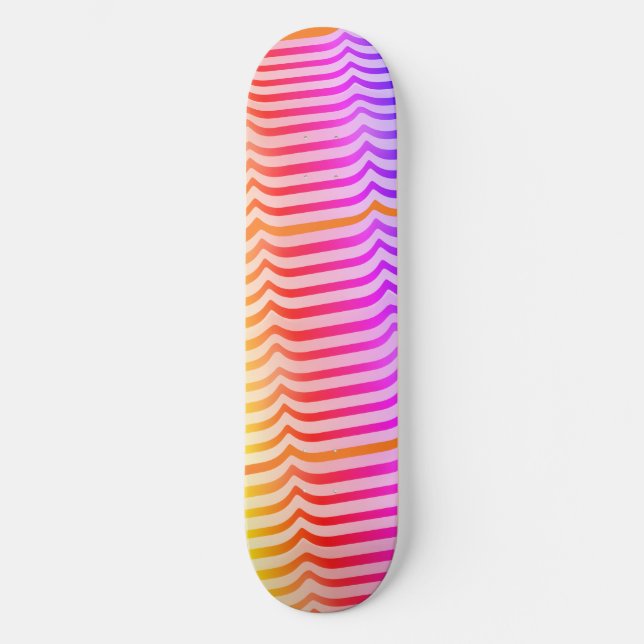 Jazzy Trippy Psychedelic Tropical Stripey Pattern Skateboard (Vorderseite)