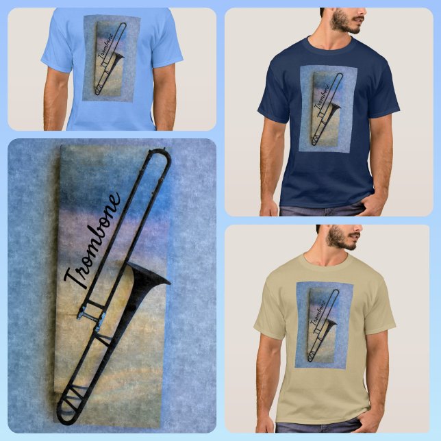 Jazzy Trombone Musical Artistic T - Shirt (Von Creator hochgeladen)