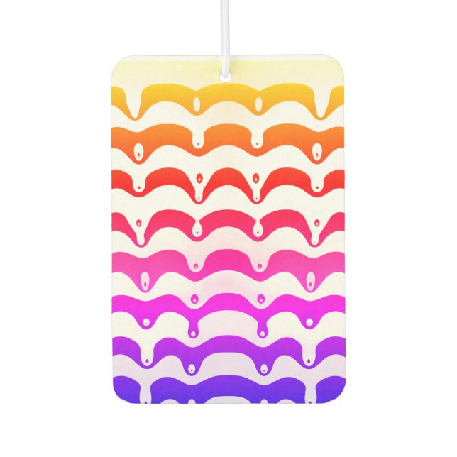 Jazzy Tropical Psychedelic Dripping Stripes Autolufterfrischer (Vorderseite)