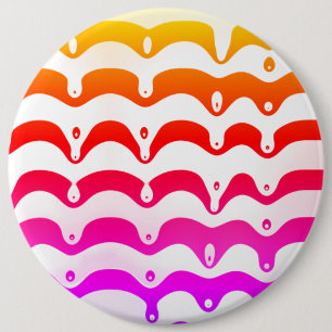 Jazzy Tropical Psychedelic Dripping Stripes Button