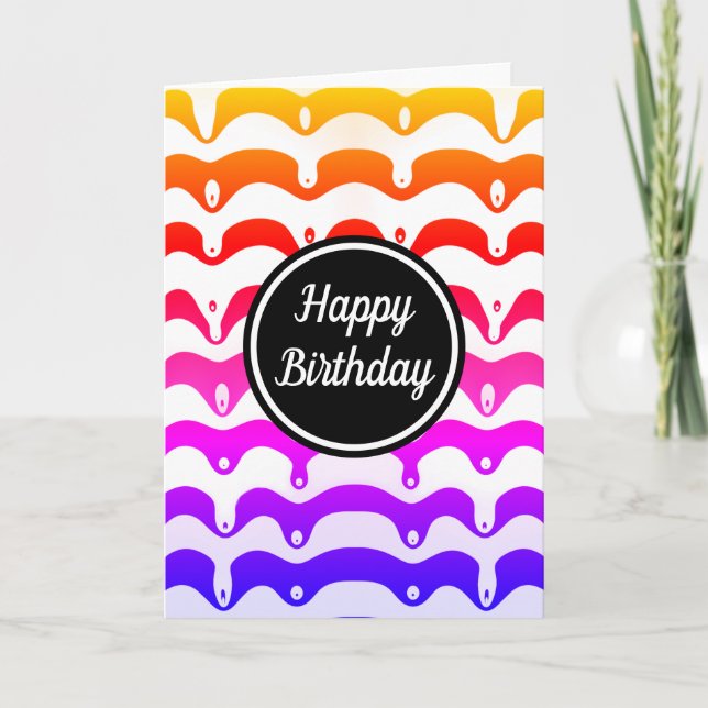 Jazzy Tropical psychedelic Dripping Stripes Karte (Vorderseite)