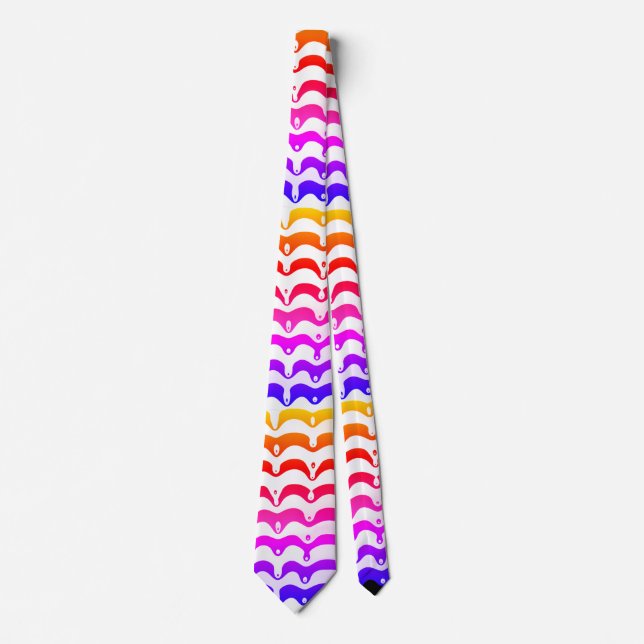Jazzy Tropical Psychedelic Dripping Stripes Krawatte (Vorderseite)